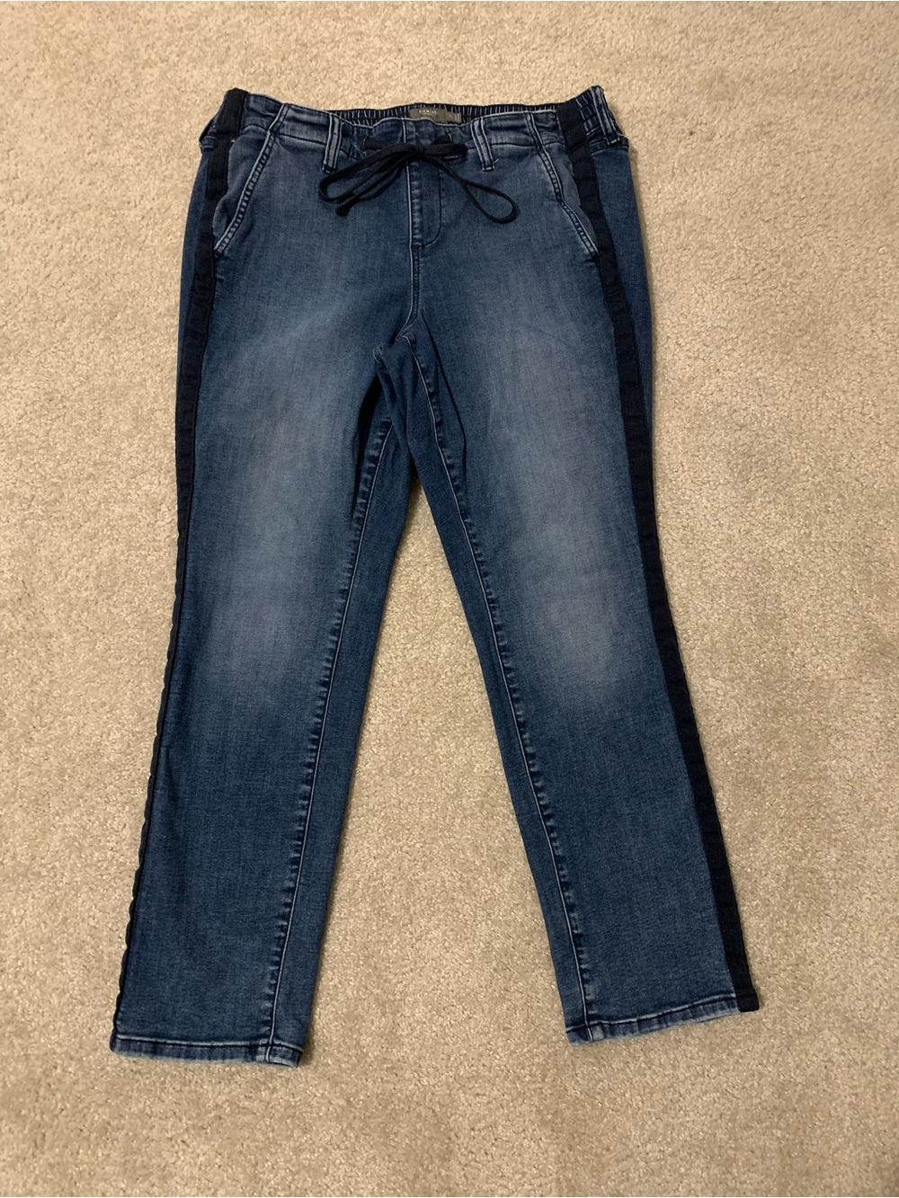 torrid Dark Blue Straight-Leg Denim Jeans with Side Stripe size 1R